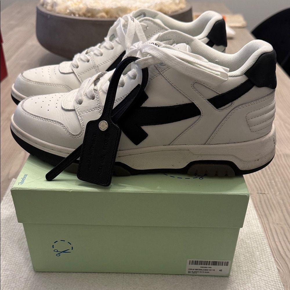 Off White Brand White and Black Sneakers Size 42